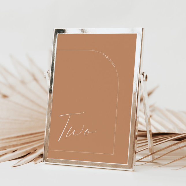 Moderner Minimalistischer Rostbogen-Tisch zwei Tis Einladung (Modern Minimalist Rust Arch Table Two Table Number)