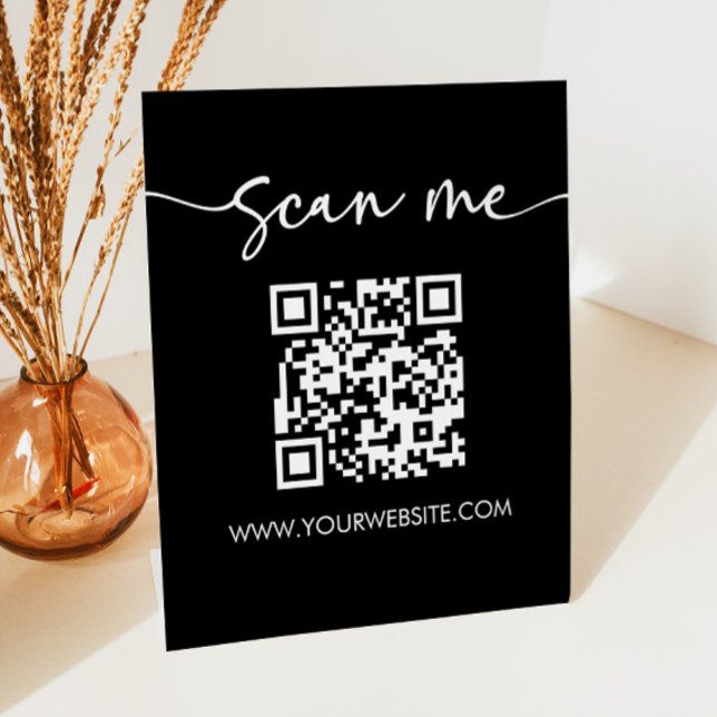 Moderner Minimalistischer Scan Me QR-Code Sockelschild (Von Creator hochgeladen)