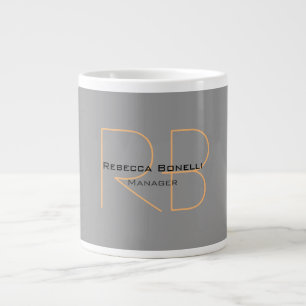 Moderner Minimalistischer Schlichter Monogram-Mana Jumbo-Tasse