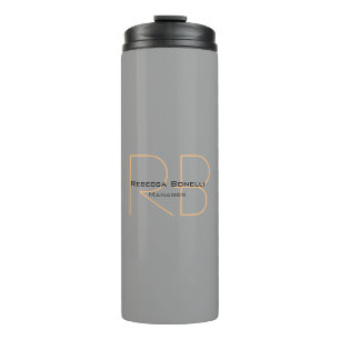 Moderner Minimalistischer Schlichter Monogram-Mana Thermosbecher