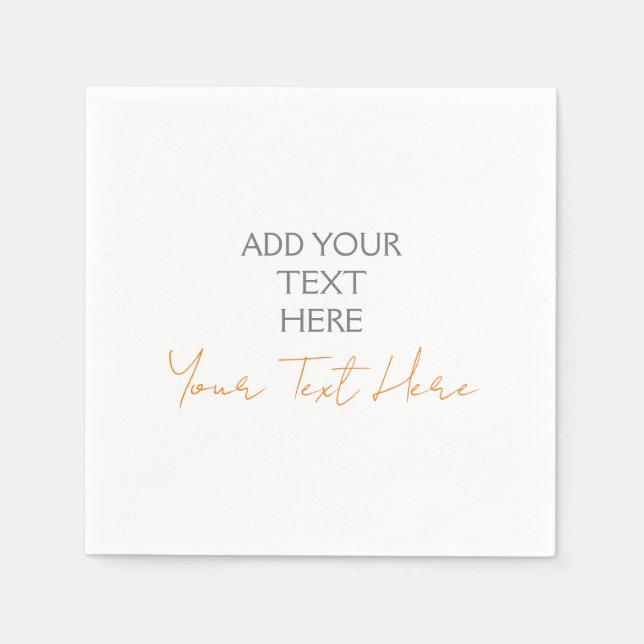 Moderner Minimalistischer Schlichter Personalisier Serviette (Vorderseite)
