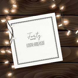 Moderner Minimalistischer Schwarz Anpassbarer Text Serviette