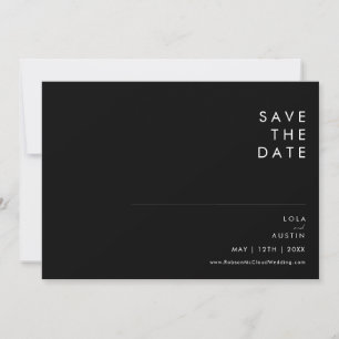 Moderner Minimalistischer Schwarz-Weiß-Schriftart  Save The Date