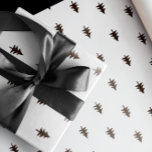 Moderner Minimalistischer Schwarz-Weiß-Weihnachtsb Geschenkpapier<br><div class="desc">Einfache,  moderne skandinavische Weihnachtsgeschenkverpackung in Schwarz-Weiß-Form mit schwarzen Kiefern auf schlichtem weißem Hintergrund.</div>