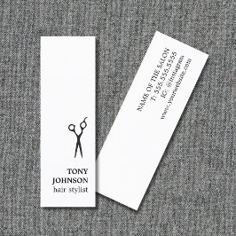 Moderner Minimalistischer Schwarz-weißer Haarstyli Mini Visitenkarte