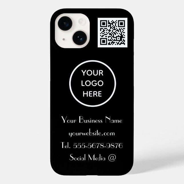 Moderner Minimalistischer Schwarz-weißer QR-Code Case-Mate iPhone Hülle (Rückseite)