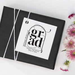 Moderner Minimalistischer Schwarzer Bogen, feiner Geschenkanhänger