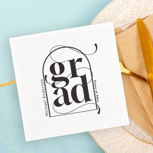 Moderner Minimalistischer Schwarzer Bogen, feiner  Serviette (Von Creator hochgeladen)