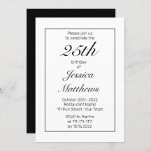 Moderner Minimalistischer Schwarzer Geburtstag