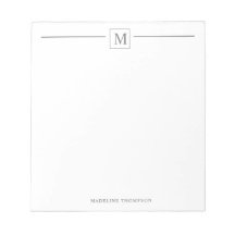 Moderner Minimalistischer Silbergrau-Monogram-Line