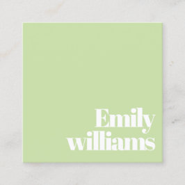 Moderner minimalistischer Smaragdgrüner Visagist  Quadratische Visitenkarte