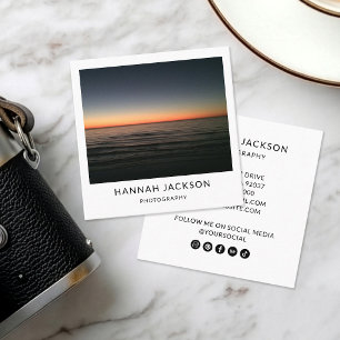 Moderner minimalistischer Social Media-Fotograf Quadratische Visitenkarte