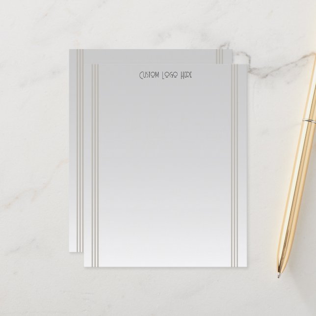 Moderner Minimalistischer Streifen Grau glänzend (Vorderseite/Rückseite Beispiel)