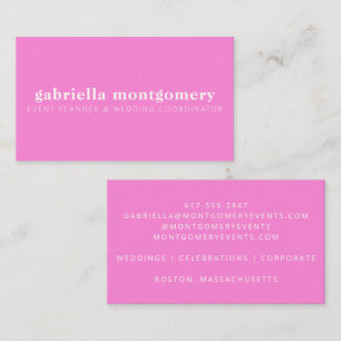 Moderner minimalistischer süßer rosa Eventplaner i Visitenkarte
