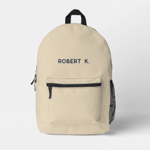 Moderner Minimalistischer Tan Personalisiert Bedruckter Rucksack