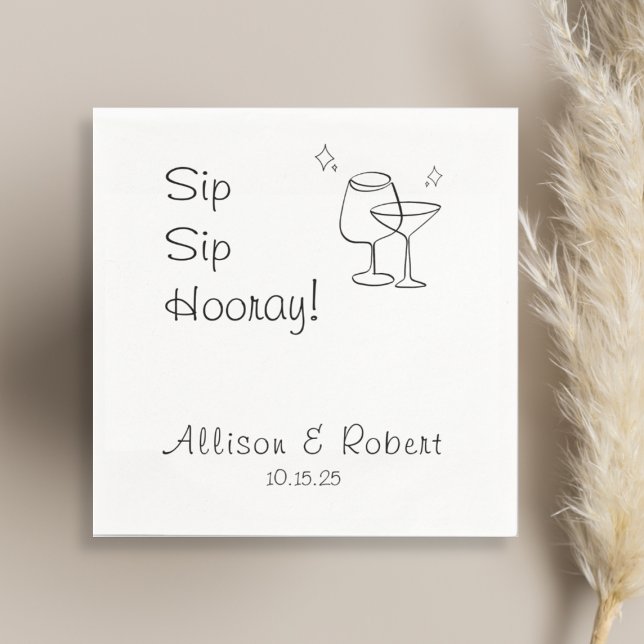 Moderner Minimalistischer trendiger Cocktail Sip H Serviette (Von Creator hochgeladen)