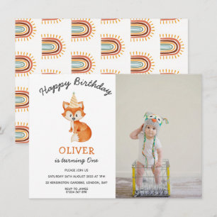 Moderner Minimalistischer Waldfuchs zum ersten Geb