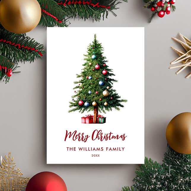 Moderner Minimalistischer Weihnachtsbaum Feiertagskarte (Von Creator hochgeladen)