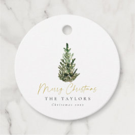 Moderner Minimalistischer Weihnachtsbaum Geschenkanhänger