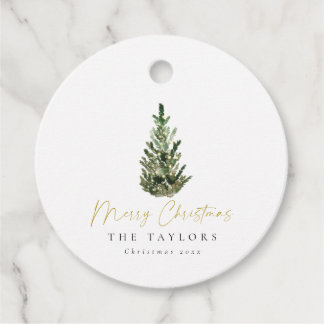 Moderner Minimalistischer Weihnachtsbaum Geschenkanhänger