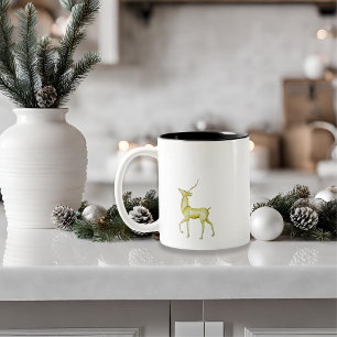 Moderner Minimalistischer Weihnachtsmann Zweifarbige Tasse