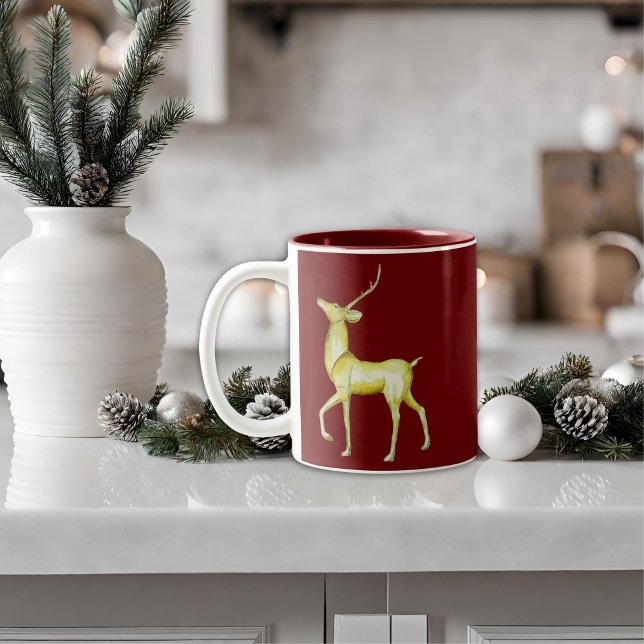 Moderner Minimalistischer Weihnachtsmann Zweifarbige Tasse (Von Creator hochgeladen)