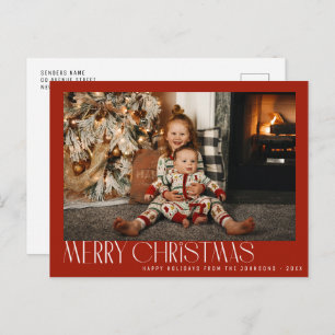 Moderner, minimalistischer Weihnachtsurlaub Postkarte