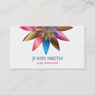 Moderner Minimalistischer weißer Lotos-Yoga-Lehre Visitenkarte