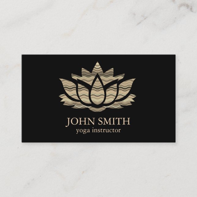 Moderner Minimalistischer White Gold Lotus Yoga Le Visitenkarte (Vorderseite)