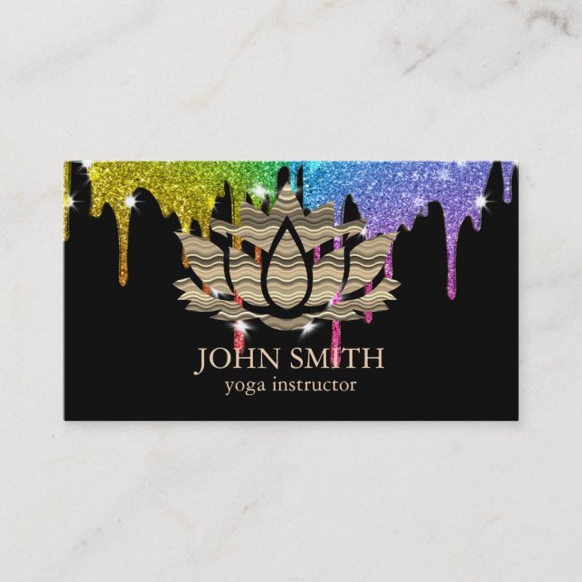 Moderner Minimalistischer White Gold Lotus Yoga Le Visitenkarte (Vorderseite)