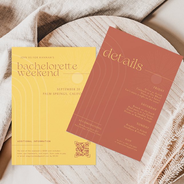 Moderner Minimalsommer | Bachelorette Weekend Einladung (Von Creator hochgeladen)