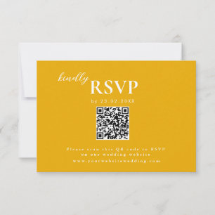 Moderner Mininalist Mustard Yellow Wedding chic RSVP Karte