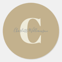 Moderner Mit Monogramm Calligraphie-Name Gold