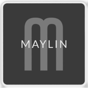 Moderner Mit Monogramm Name   Black Gray White Aufkleber