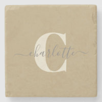 Moderner Mit Monogramm Name Gold Tan