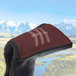 Moderner Mit Monogramm Name | Maroon Red Golf Headcover