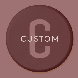 Moderner Mit Monogramm Name | Maroon Red Magnet