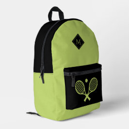 Moderner Mit Monogramm Tennisspieler Minimalistisc Bedruckter Rucksack