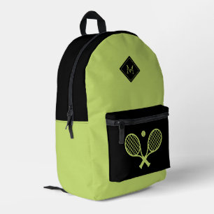 Moderner Mit Monogramm Tennisspieler Minimalistisc Bedruckter Rucksack