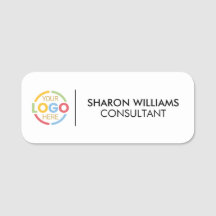 Moderner Mitarbeiter für Schwarz-weiße Firmenlogos