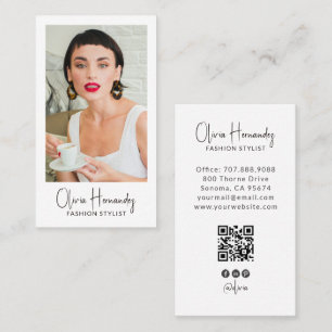 Moderner Mode-Stylist Foto-QR-Code Visitenkarte
