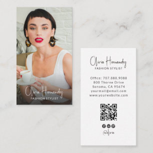 Moderner Mode-Stylist Foto-QR-Code Visitenkarte