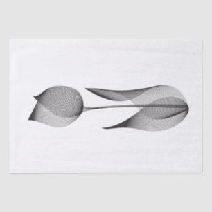 Moderner Moderner Effekt Tulip Floral Minimal Schw Seidenpapier