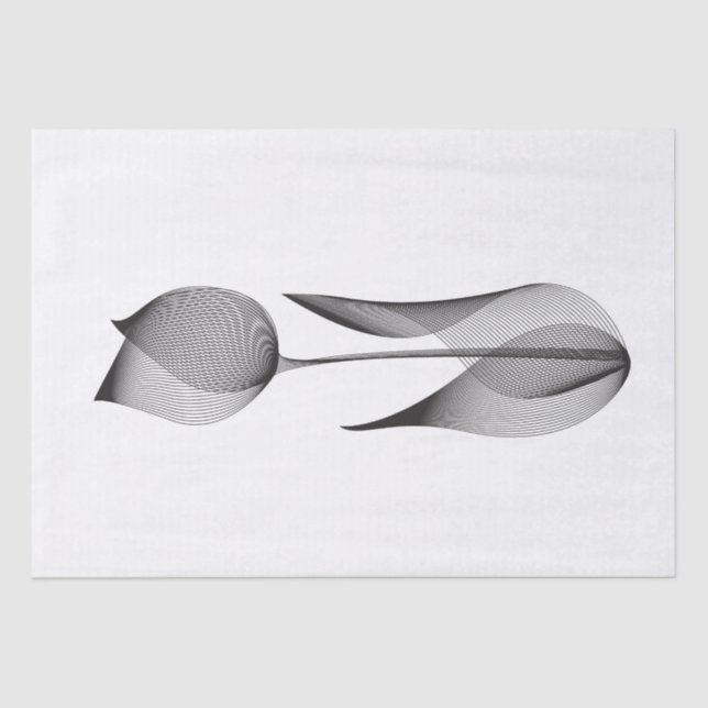 Moderner Moderner Effekt Tulip Floral Minimal Schw Seidenpapier (Vorderseite)