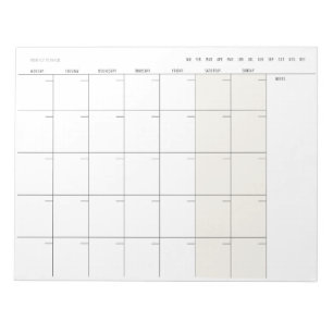 Moderner Monatsplaner Notizblock