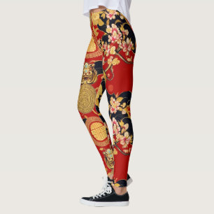 Moderner Mondfisch neues Jahr Modernes asiatisches Leggings