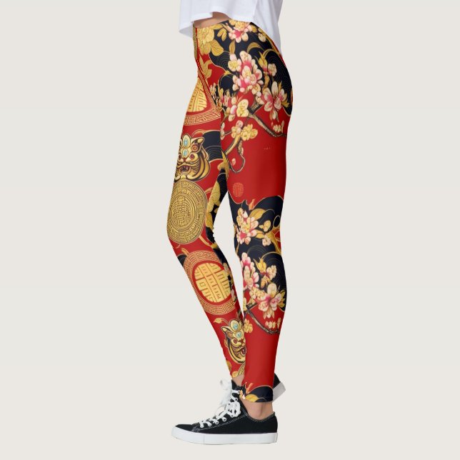 Moderner Mondfisch neues Jahr Modernes asiatisches Leggings (Links)