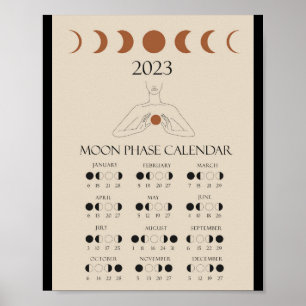 Moderner Mondzyklus-Kalender 2023 Mondphasen Poste Poster