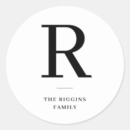 Moderner Mongram-Feiertag Runder Aufkleber