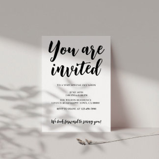 Moderner Monochrome Schwarzer Party Einladung